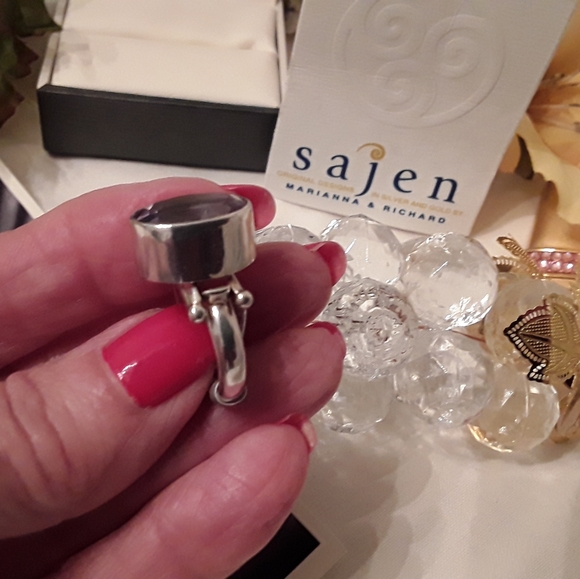 SAJEN DESIGNER 925 SOLID STERLING AMYTHIST RING - Picture 7 of 14